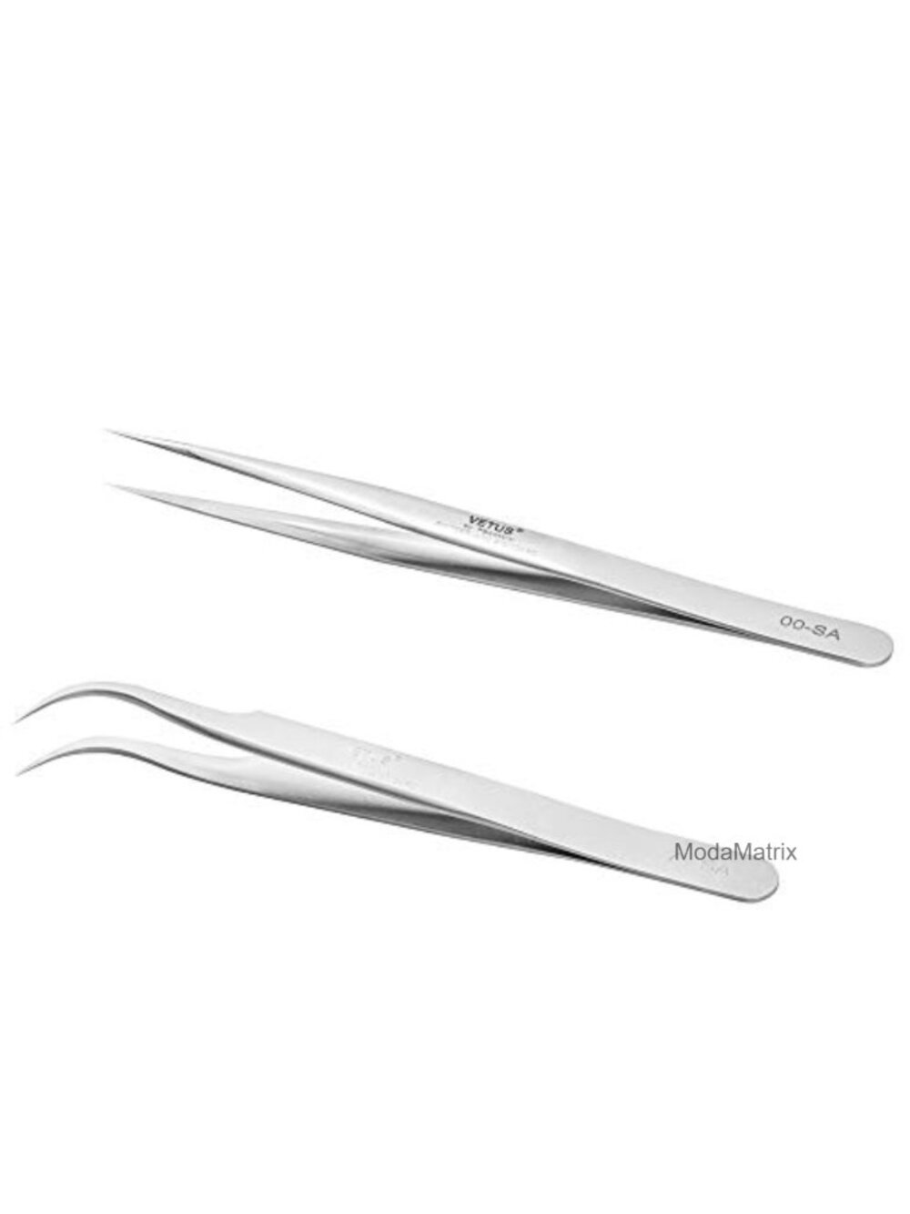 EMEDA VETUS Eyelash Extension Tweezers Set Straight J Curved Stainless Steel